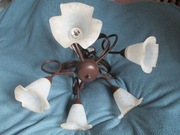 LAMPA WISZĄCA   SUFITOWA Z KLOSIKAMI CZASY PRL