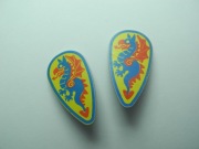 LEGO 2 x Tarcza ze smokiem niebieski Smok 2586p4c Dragon Knights CASTLE