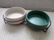 Ceramiczne miski dla psa kota stojak