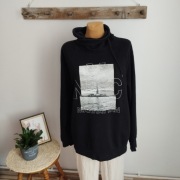 Czarna bluza damska H&M z kominem NYC Manhattan