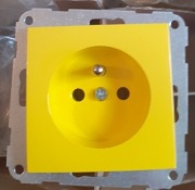 Gniazdo pojedyncze do ramek Hager-Polo Fiorena żółte - nowe