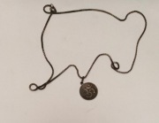 Stary talizman amulet symbol OM Namah Shivay srebro łańcuszek hinduizm