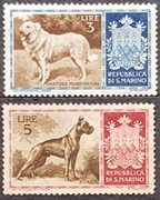 San Marino Mi 549, 551 czyste 1956 r. Psy