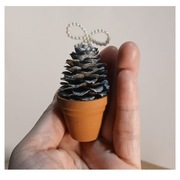 Szyszki w doniczkach 8 cm – zestaw 5 ozdób świątecznych