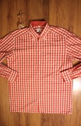 Koszula Olymp r. 39 męska w kratkę czerwona bawełniana dł rękaw 