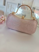 Torebka wieczorowa - Różowy błyszczący Kuferek