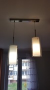Lampa sufitowa wisząca klosz podwójny szklany żarówka E27