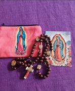 Różaniec z MB z Gwadelupe + utui na różaniec zapinane na zamek + obrazek.