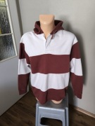 Levi's bluza męska z kapturem M biała burgund pasy relaxed 