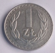 1 ZŁOTY 1987 - NIEDOBITE CYFRY I LITERY