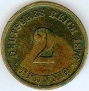 2 PFENNIG 1876 J - śliczny stan !!!
