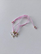 Różowa bransoletka na sznureczku biały jednorożec Xuping NOWE