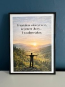 Plakat motywacyjny 50x40 cm oprawiony w elegancką czarną ramkę i szkło
