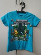 T-shirt chłopięcy Minecraft / Gaming – Intensywny Turkus