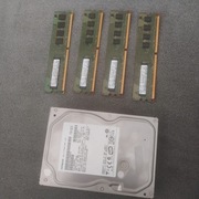Dysk twardy Hitachi 160 GB i kości RAM 4x 1gb 