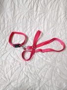 Komplet smycz + obroża czerwona L odblaski regulowana dł. smyczy PcEoTllar