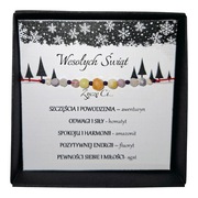 BRANSOLETKA SZCZĘŚCIA I MIŁOŚCI Z KAMIENIAMI TALIZMAN PREZENT NA ŚWIĘTA