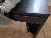 Biurko czarne długie z szufladami 