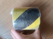 Taśma ostrzegawcza oznaczeniowa żółto-czarna  8 cm 