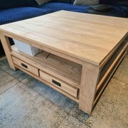 Rustykalna ława , stolik wykonany z litego drewna  