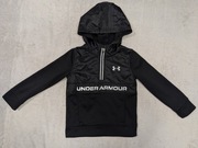 Czarna odblaskowa zasuwana sportowa bluza z kapturem Under Armour 104 - 110
