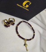 Zestaw kolczyki i Bransoletka z Kamieni naturalnych 