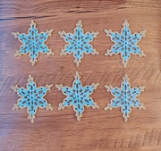 Szydełkowe gwiazdki śnieżynki zawieszki ozdoby bombki na choinkę 6 szt 