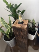 Lampa stojąca , lampka nocna drewniana z belki 