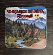 Korkowa podkładka pod kubek z dowolnym nadrukiem – zdjęcie, logo