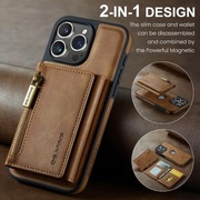 Etui iPhone 15 pro, z EKO skóry+portfel+szkło hart. 3szt.+ 1szkło na Apart.
