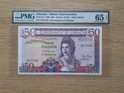 Gibraltar 50 funtów w gradingu PMG 65 EPQ