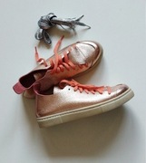 ACH AYA skórzane designerskie trampki sneakersy złote pomarańczowe 