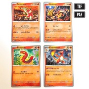 Zestaw kart Pokemon - 4 karty ogniste - Temporal Forces, Paldean Fates