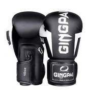 Rękawice treningowe bokserskie muay thai - czarne z białym 12 oz 1 para