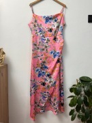 Sukienka letnia długa w kwiaty floral print satynowa maxi satyna Shein M 38