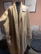 ZARA długi sweter kardigan płaszcz z wełną wdzianko narzutka oversize gruby