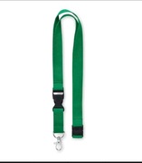 Smycz z karabińczykiem do kluczy uchwytem na identyfikator 25mm zielona