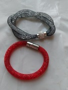 W3-  2  BRANSOLETKI z KRYSZTAŁKAMI - CZERWONA i CZARNA