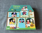 Vilac francuskie puzzle drewniane w pudełku Scenki z bajek 3+