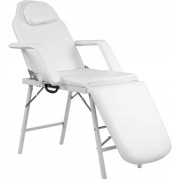 Fotel kosmetyczny, przenośny, rozkładany, biały