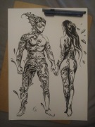 Rysunek - ona i tryton - cien - blok t A3 250 g/m2