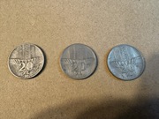5 monet. Kłosy 20 zł 1973, 1974, 1976 i Adam Mickiewicz 10 zł. 1975, 1976