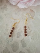 Kolczyki handmade srebro pozłacane wykonane z hematytu I piasku pustyni 