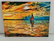 Obraz żeglówka na jeziorze 