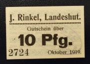 10 pfenig J. Rinkel. Kamienna Góra 
