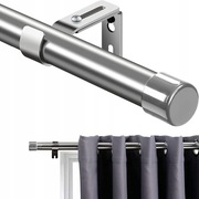Karnisz regulowany 76-198 cm stal nierdzewna srebrny do kuchni i sypialni