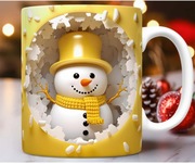 Kubek 3D z motywem bałwanka  330ml