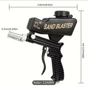 Pistolet do piaskowania + zbiorniczek, dysza, adapter do powietrza
