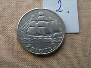 Moneta  2 zł Żagielek z 1936 roku, sreberko