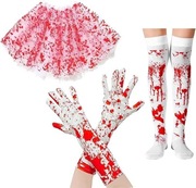 Kostium Przebranie Halloween spódnica Krwawa Tutu tiulowa poplamione krwią